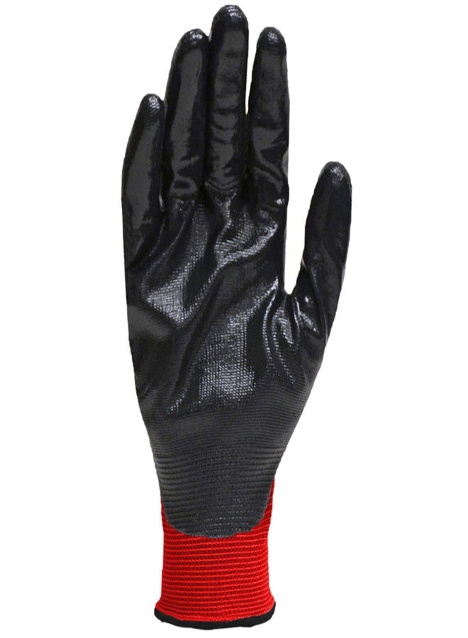 grease monkey General Purpose Nitrile Coated 10 Pairs,Red - Image 2