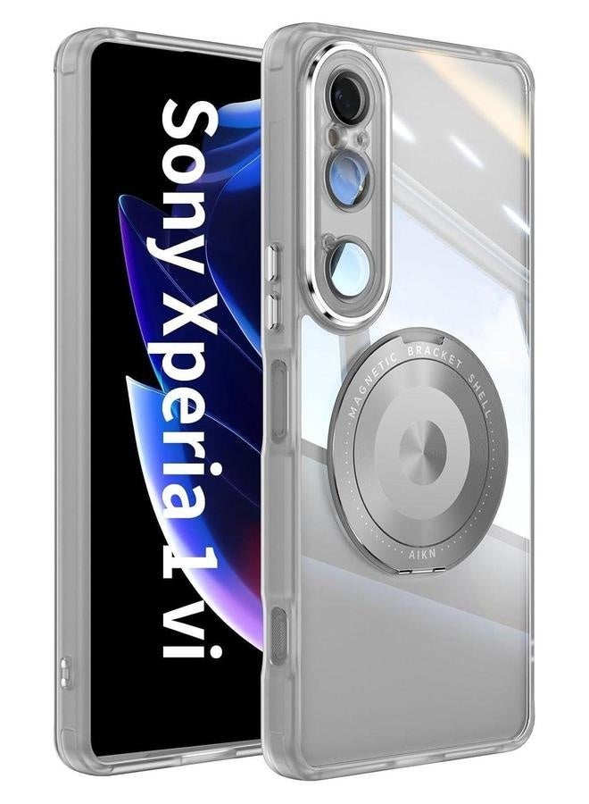 Clear Case Compatible with Sony Xperia 1 VI, Non-Yellowing 【Compatible Mag-Safe】 Cover Camera Lens Protector u0026 360 Rotatable Ring Stand, Anti-Scratch Hard PC Back  - Image 1