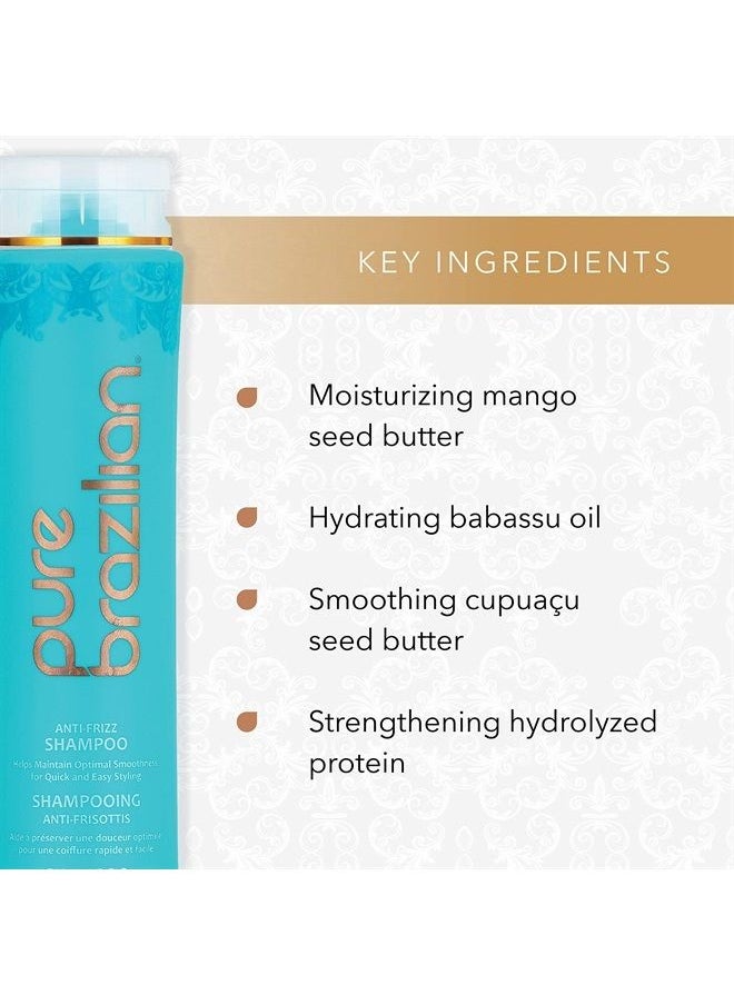 Pure Brazilian PURE BRAZILIAN - Anti Frizz Daily Shampoo - Salt-Free, Color Safe, With Keratin, Argan Oil, and Acai (13.5 Fl. Ounces / 400 Milliliter)  - Image 3