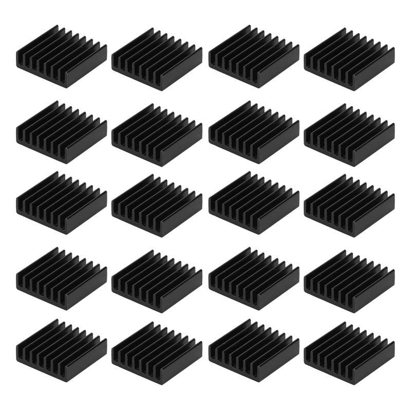 20pcs 20x20x6mm Black Aluminum Heatsinks for PC Chips IC Power Supplies Electrical Equipment - Image 5