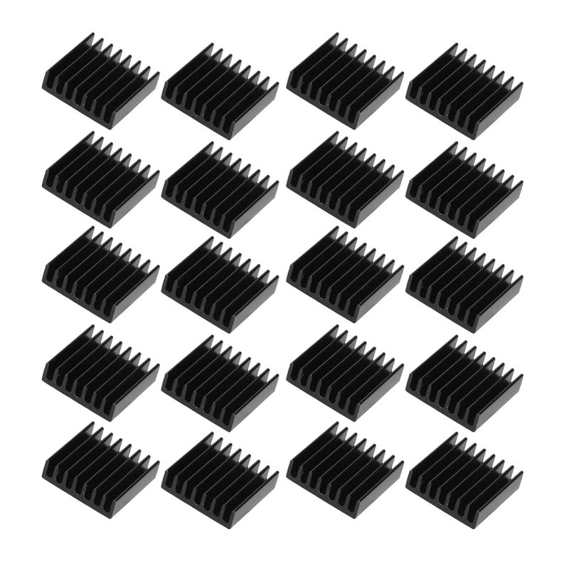 20pcs 20x20x6mm Black Aluminum Heatsinks for PC Chips IC Power Supplies Electrical Equipment - Image 2