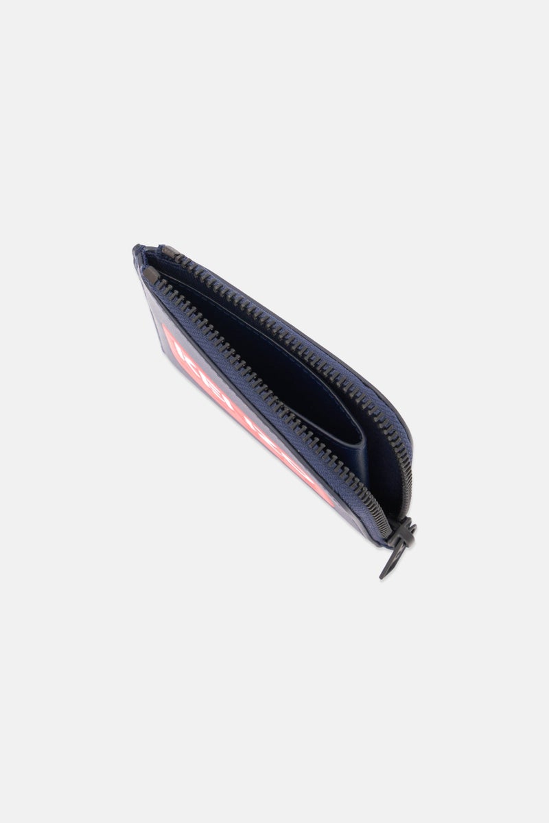 Kenzo Men Leather Brand Logo Mini Zipper Wallet, Navy  - Image 3