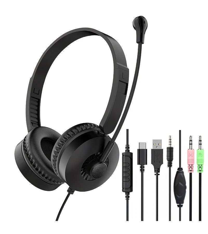 K3 Type C Over Ear Wired Headset For Business Online Classes Learning Live Streaming High Definition Call USB - Image 1