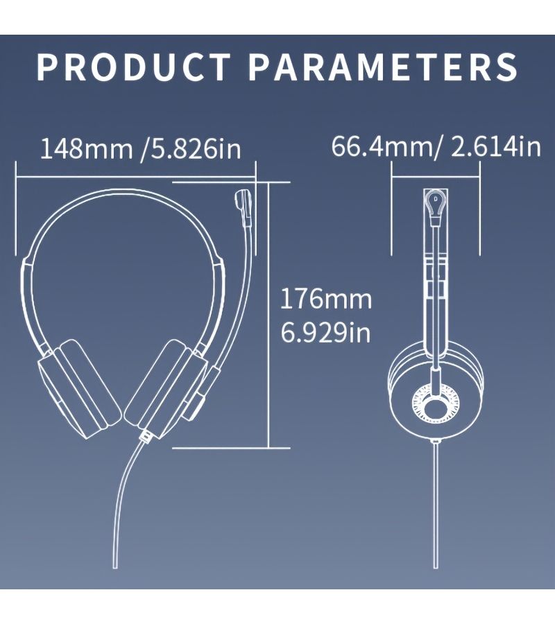 K3 Type C Over Ear Wired Headset For Business Online Classes Learning Live Streaming High Definition Call USB - Image 2