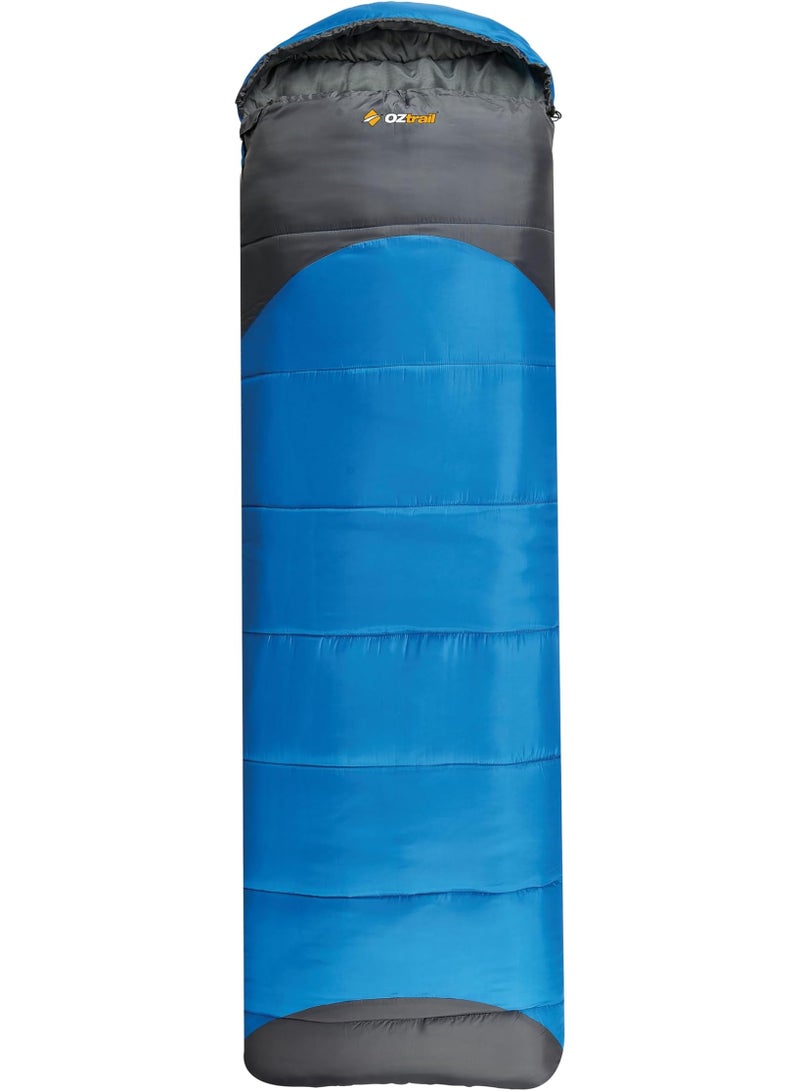 OZtrail Leichardt Hooded Sleeping Bag – Lightweight Camping Sleeping Bag for Hiking, Outdoor Adventure, Travel & Cold Weather Comfort - Image 1
