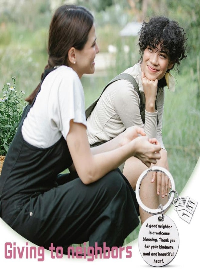 هدايا سلسلة مفاتيح للجيران من ياوزيو، للنساء والرجال، هدايا عيد ميلاد الجار، هدايا عيد الميلاد للجيران، هدايا الانتقال للجيران، هدية سلسلة مفاتيح شكر للجيران. - Image 2