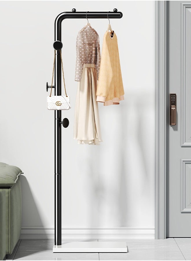 Y&D Space-Saving Metal Coat Rack Freestanding, Coat Hanger Stand With 3 Hooks,Clothing Rack with Natural Marble Base, Modern Coat Stand for Entryway, Living Room,Bedroom, Office (Black)  - Image 1