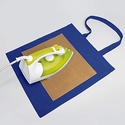NPBAG 5 Pack 15'' X 16'' Blue Cotton Tote Bags, Lightweight Blank Bulk Cloth bags with 1pc of PTFE Teflon Sheet - Image 4