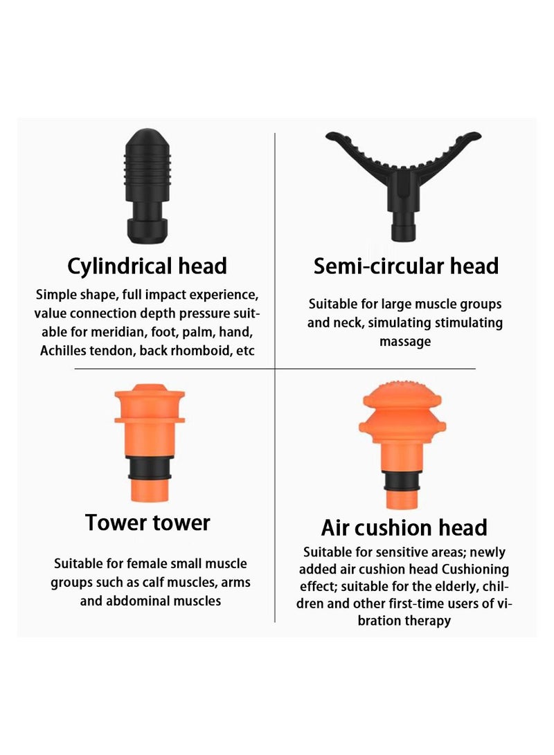 عربست مسدس تدليك، مسدس تدليك عميق للأنسجة العميقة، مدلك كهربائي محمول فائق الهدوء مع 7 سرعات (أسود) - Image 4