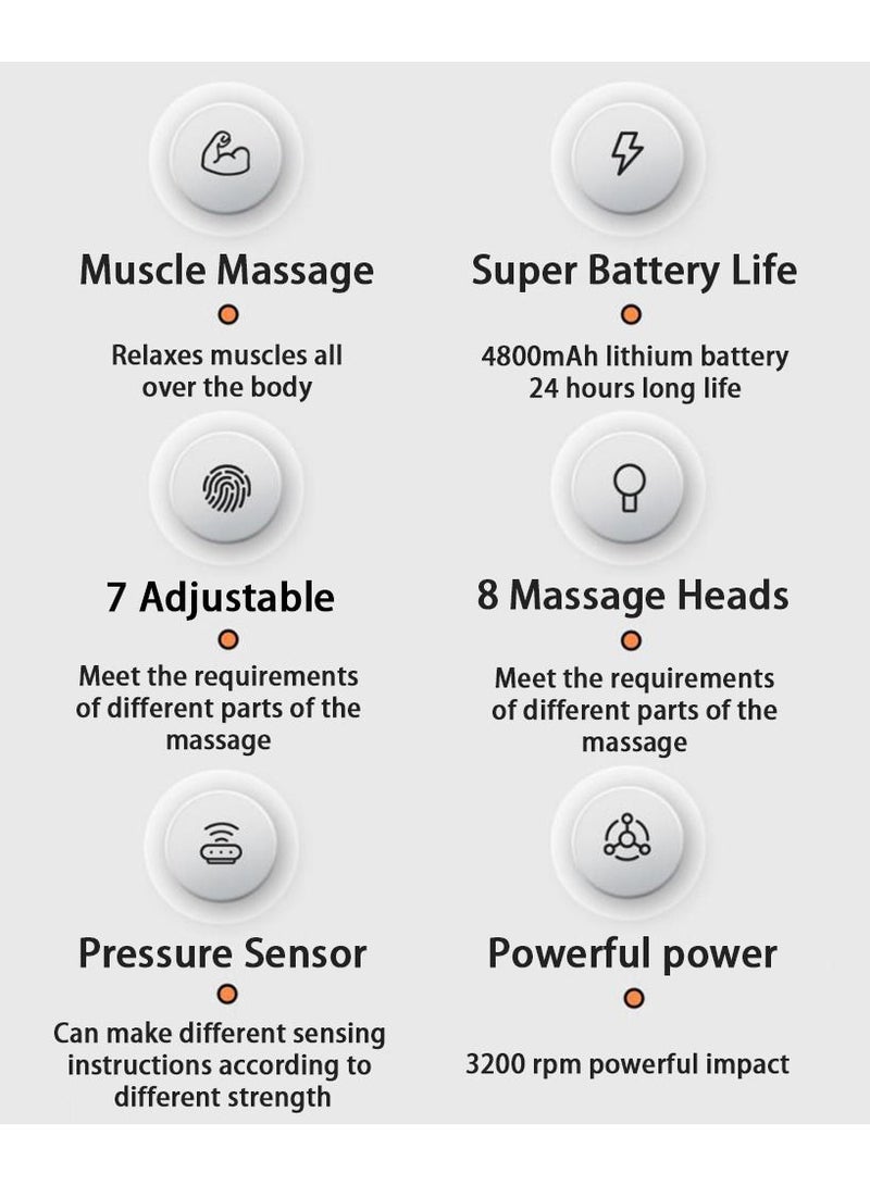 عربست مسدس تدليك، مسدس تدليك عميق للأنسجة العميقة، مدلك كهربائي محمول فائق الهدوء مع 7 سرعات (أسود) - Image 2