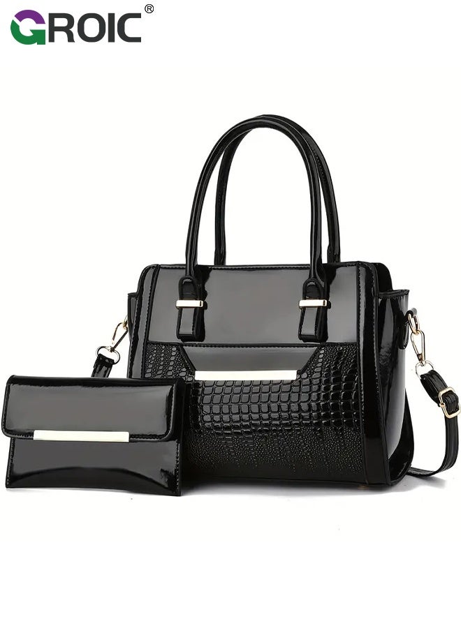 GROIC Handbags Sets For Women Shoulder Bags Top Handle Work Satchel Tote Purses Set With Matching Wallet,Purses and Handbags for Women,Crossbody bag - Image 1