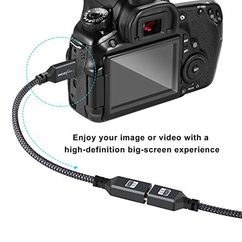 Twozoh محول توزو ميني HDMI إلى HDMI، محول كابل ميني HDMI ذكر إلى HDMI أنثى يدعم 1080P Full HD، 4K، 3D، لكاميرات DSLR، كاميرا، كامكورد، بطاقة رسومات، لابتوب، جهاز لوحي، HDTV، بروجيكتور (0.6 قدم) - Image 4