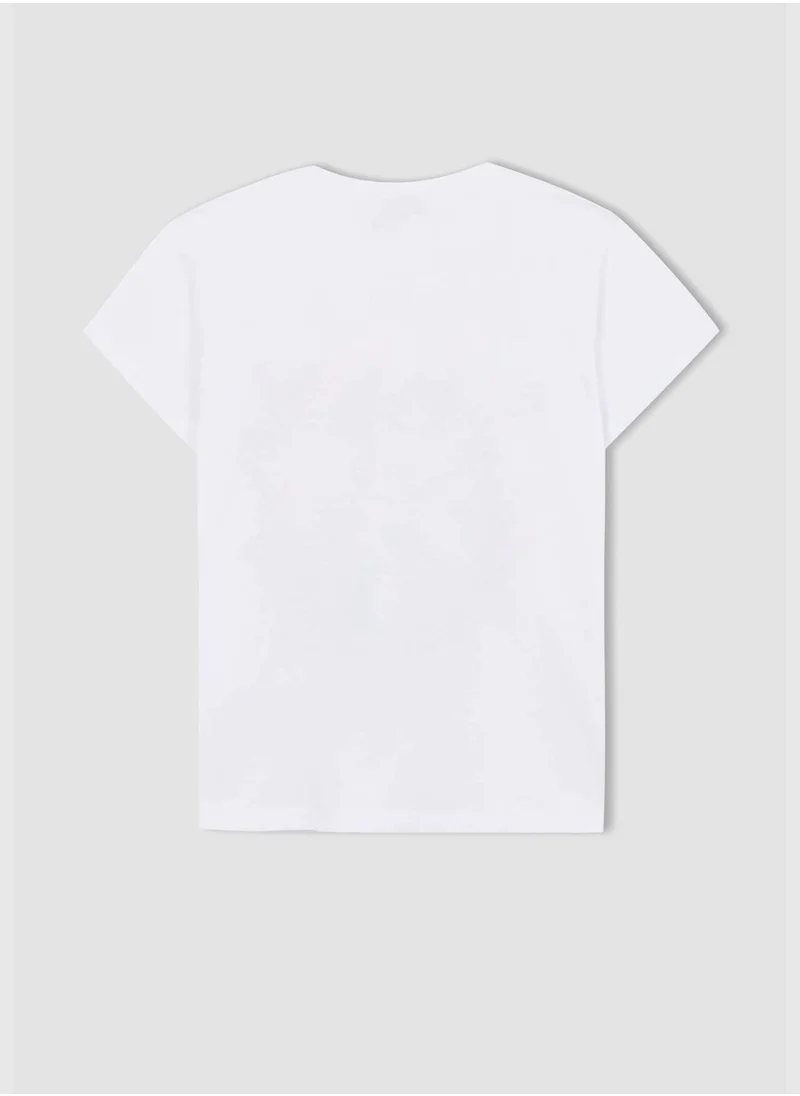 DeFacto Regular Fit Short Sleeve Tinkerbell Print T-Shirt