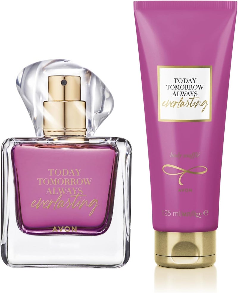 Avon Everlasting Duo Eau De Parfum 50ml Body Lotion 125ml Eau de Parfum Body Souffl Notes of Blossom and Musks Cruelty Free