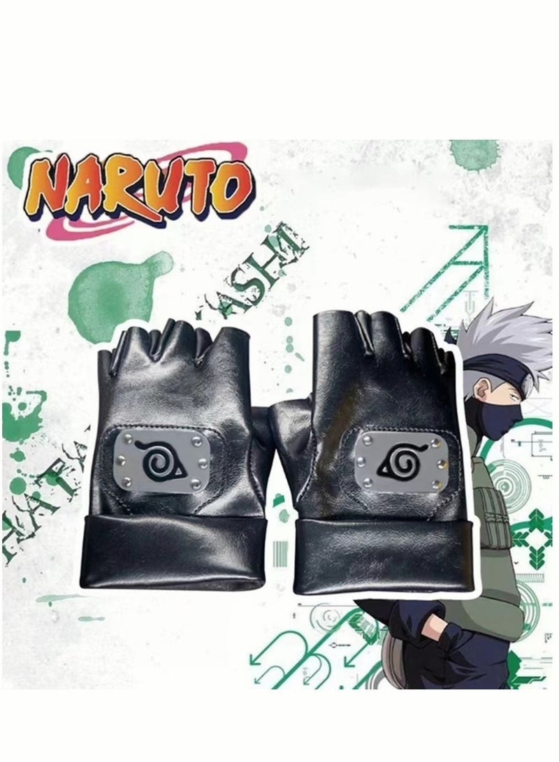 Naruto Kakashi Leaf Leather Gloves - Image 2