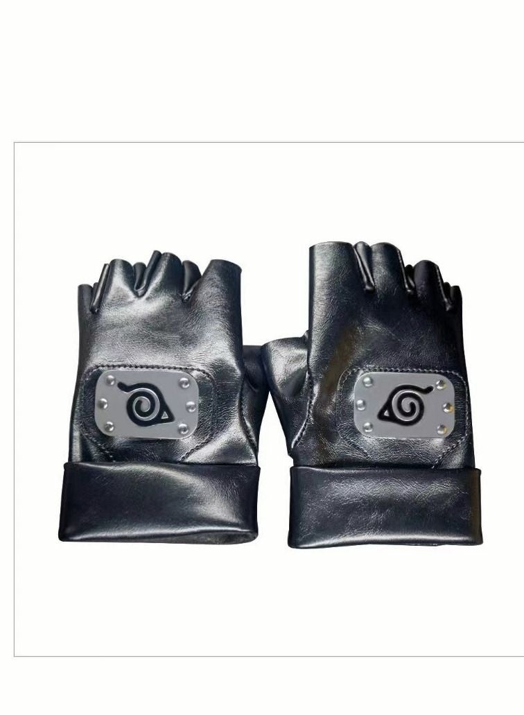 Naruto Kakashi Leaf Leather Gloves - Image 4