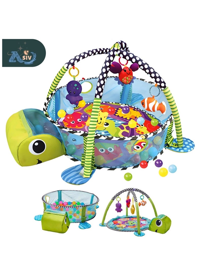 ASIV Baby Play Mat with Sensory Toys for Stages of Development, Thick and Large Baby Activity Center, Newborn to Toddler-96 x 69 x 54cm  - Image 1