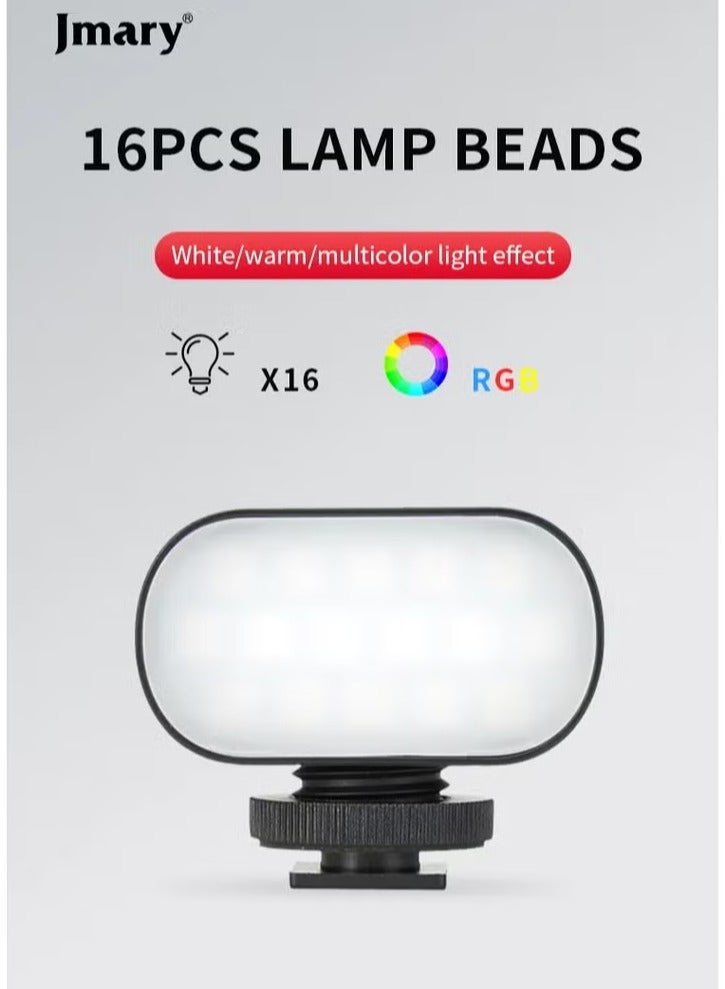 Jmary FM-16 RGB Mini Video Lights LED Camera 360° Full-Colour Portable Photography Lighting Rechargeable Dimmable Panel Lamp With Clip Mount - Image 4