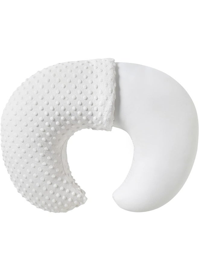QUENESS Nursing Pillow and Positioner, Breastfeeding, Bottle Feeding, Baby Sitting Support with Removable Ultra Soft Cover, Tummy Time Support for Baby Boys and Girls (White) - Image 1