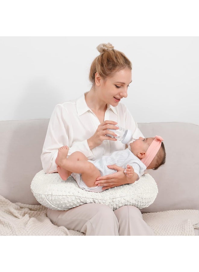 QUENESS Nursing Pillow and Positioner, Breastfeeding, Bottle Feeding, Baby Sitting Support with Removable Ultra Soft Cover, Tummy Time Support for Baby Boys and Girls (White) - Image 5