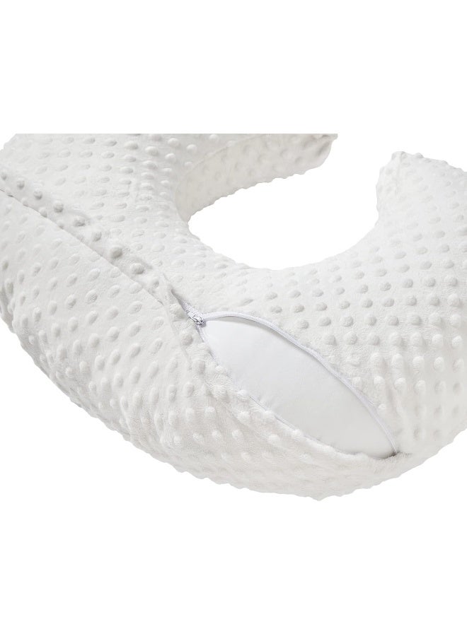 QUENESS Nursing Pillow and Positioner, Breastfeeding, Bottle Feeding, Baby Sitting Support with Removable Ultra Soft Cover, Tummy Time Support for Baby Boys and Girls (White) - Image 4
