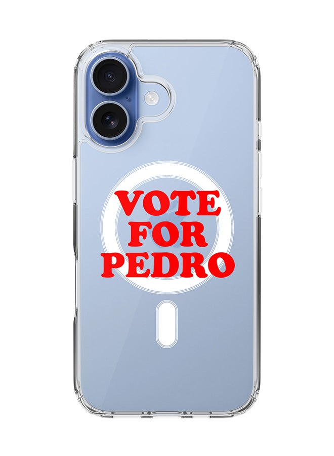 Stylizedd Classic Clear MagSafe Case for iPhone 17 , Hybrid Soft Case Flexible Edges Anti Drop TPU PC Gel Thin Transparent Cover [ Designed for iPhone 17 ] - Vote for Pedro