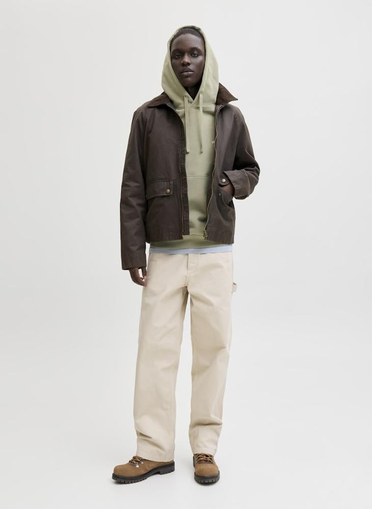 جاك اند جونز هودي بقصة عادية مزين بالشعار - Image 4