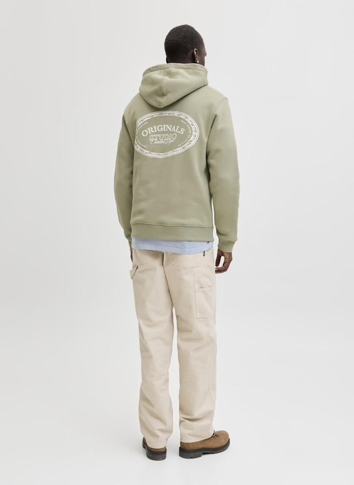 جاك اند جونز هودي بقصة عادية مزين بالشعار - Image 2