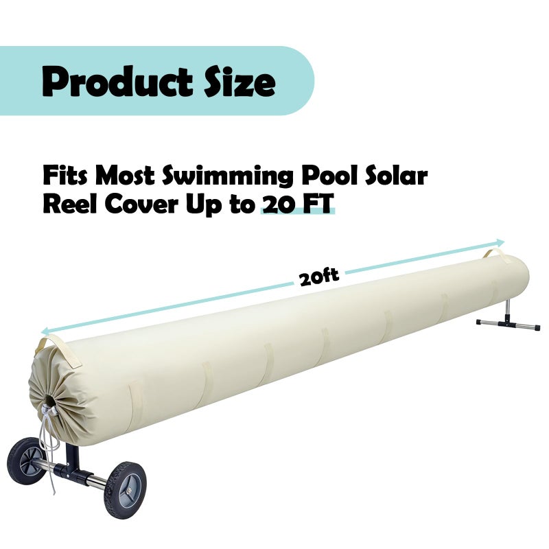 UCEDER Pool Solar Reel Cover with Adjustable Strap, Waterproof Cover for Solar Blanket, 420D Heavy Duty Swimming Solar Reel Cover for Storage for Above Ground & Inground Pool (20 FT) - Image 3