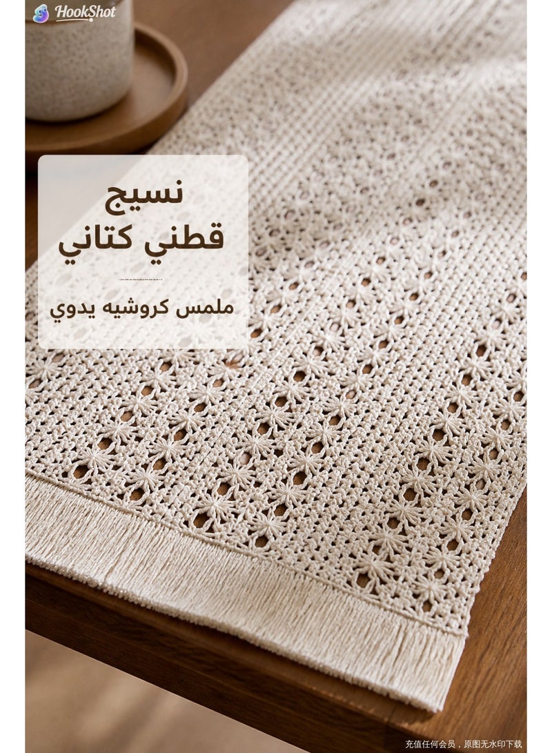 تايران مفرش طاولة من القطن والكتان، 30*200 سم، مفرش طاولة من الشاش بنمط بوهيمي، مناسب لحفلات الزفاف، وحفلات توديع العزوبية، وحفلات استقبال المولود، وتزيين طاولات حفلات أعياد الميلاد. - Image 3