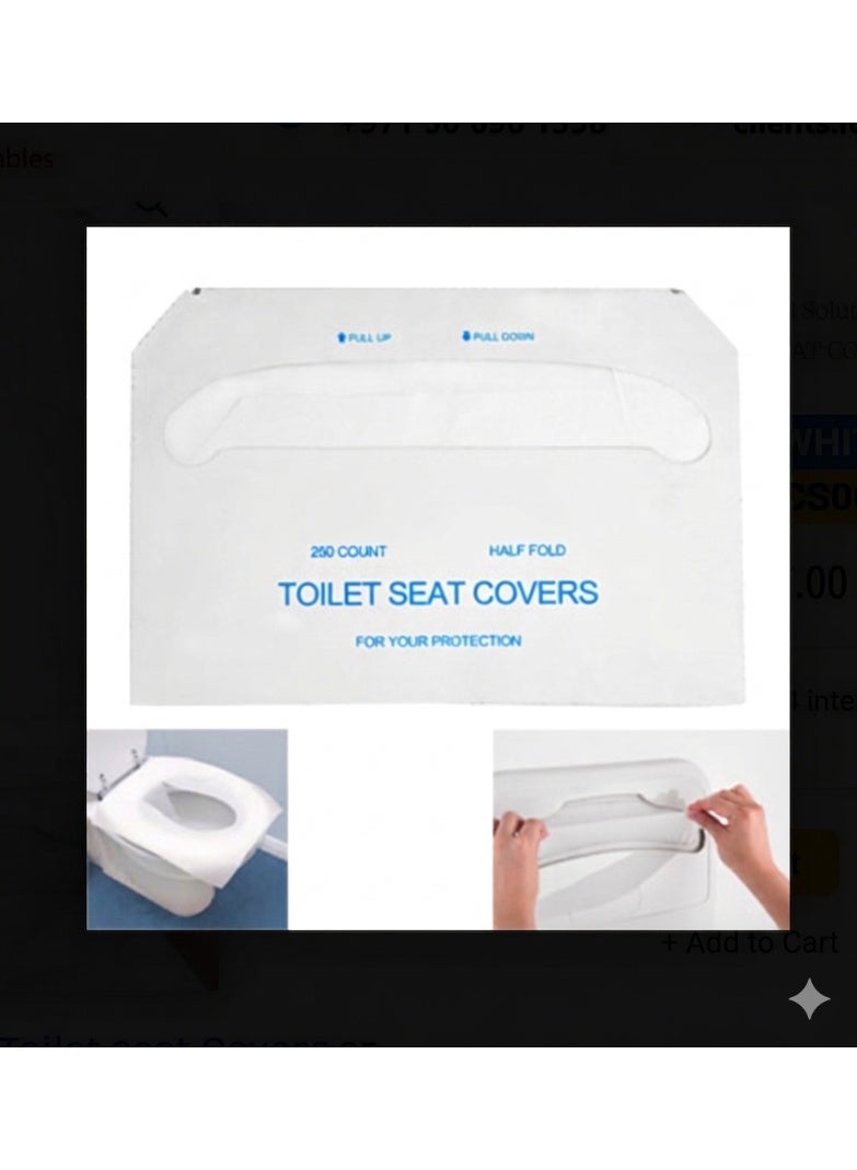 DOW TOILET SEAT COVER, WHITE PAPER BAG, 250 SHEET/PKT - Image 2