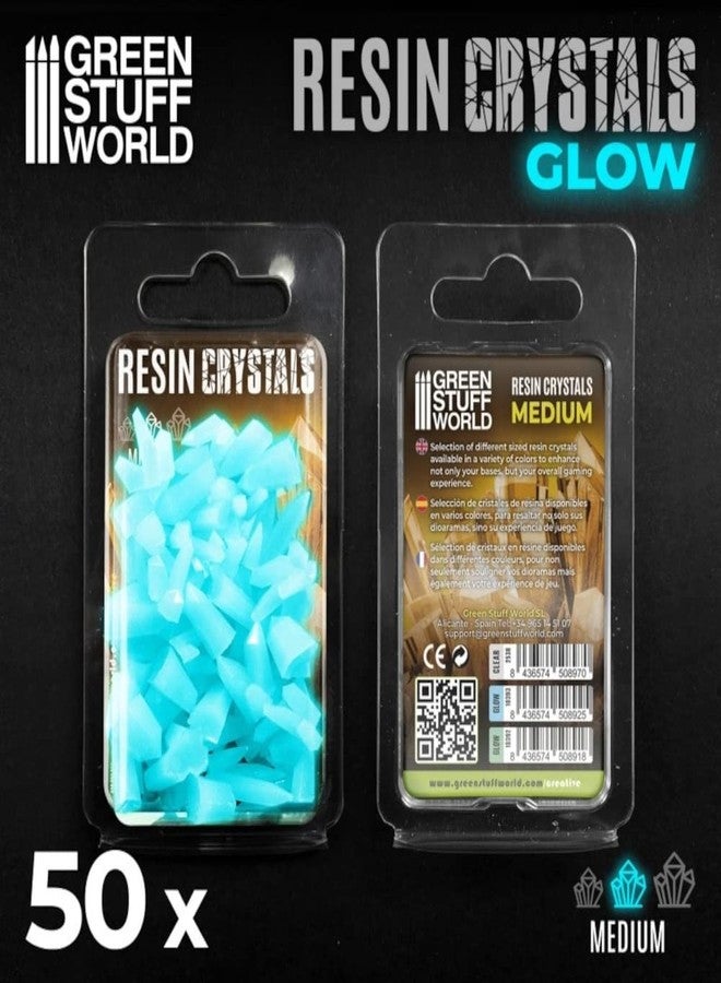 Green Stuff World Greenstuff World GSWD-10393 Glow in The Dark Resin Crystal Aqua Turquoise Blue Medium Size 50 Pieces Diorama Material - Image 4