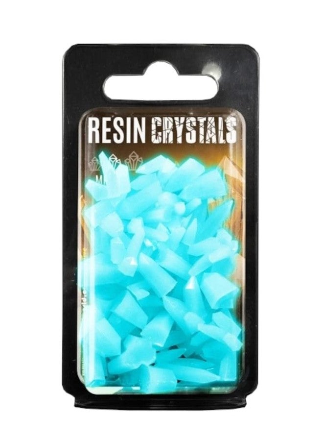 Green Stuff World Greenstuff World GSWD-10393 Glow in The Dark Resin Crystal Aqua Turquoise Blue Medium Size 50 Pieces Diorama Material - Image 1