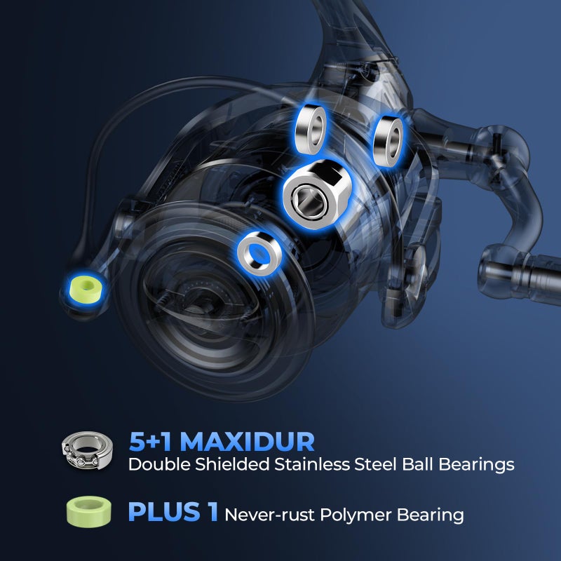 KastKing ReKon Saltwater Spinning Reel â€“ Up to 55LBs Max Drag Big Game Fishing Reel - Innovative NyliTech Body- Water Resistant - 6.2:1 High Speed - MaxiDur 5+1+1 Corrosion-Resistance Bearing System - Image 5