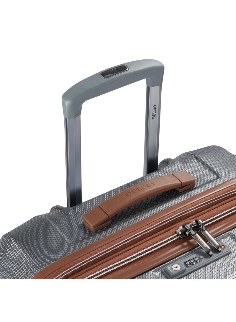 Delsey Carrousel Hardcase Expendable Double wheel luggage trolley suitcase 77cm platinum - Image 5