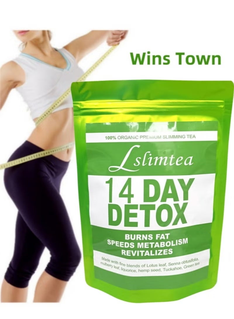 Wins Town 14 Day Detox Tea – Organic Herbal Slimming Tea Bags – Supports Healthy Digestion, Metabolism & Energy – 14 Bags - Image 1