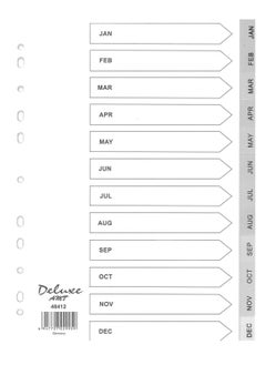Deluxe Amt 5-Pack 12 Tab Plastic Divider Grey  - Image 2