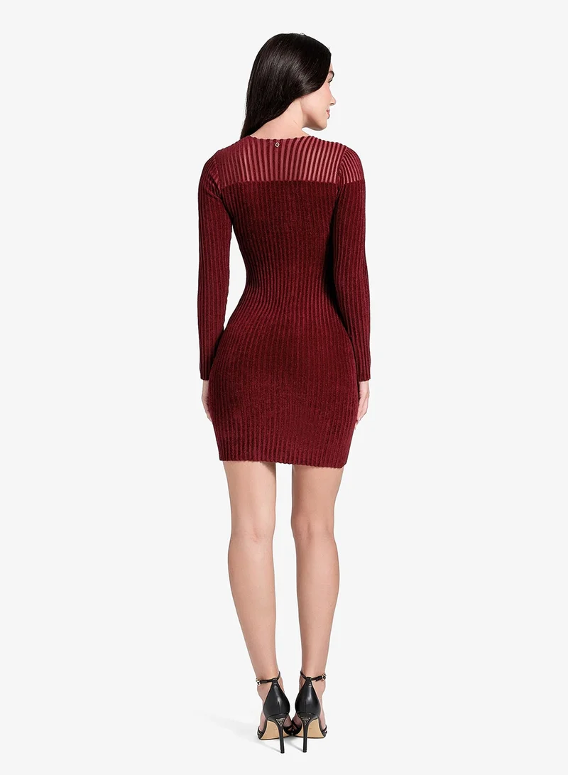 GUESS  Long Sleeve Rowena Rib Chenille Mini Dress for Women | Best Price UAE