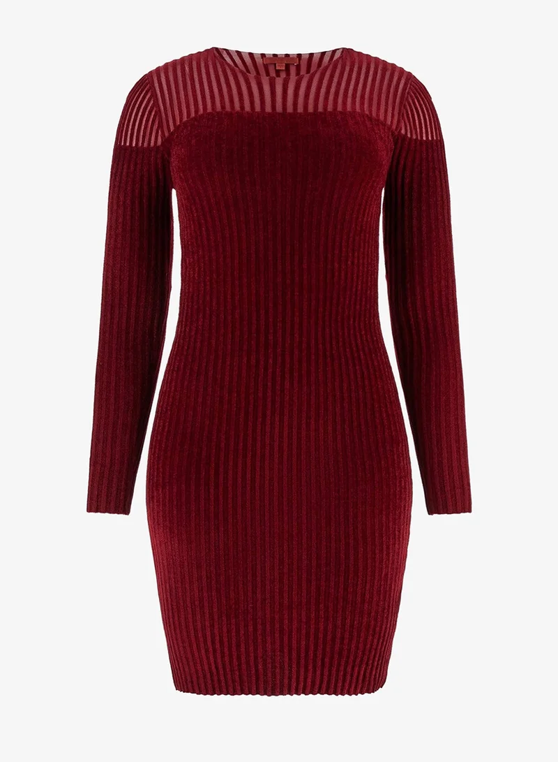 GUESS  Long Sleeve Rowena Rib Chenille Mini Dress for Women | Best Price UAE