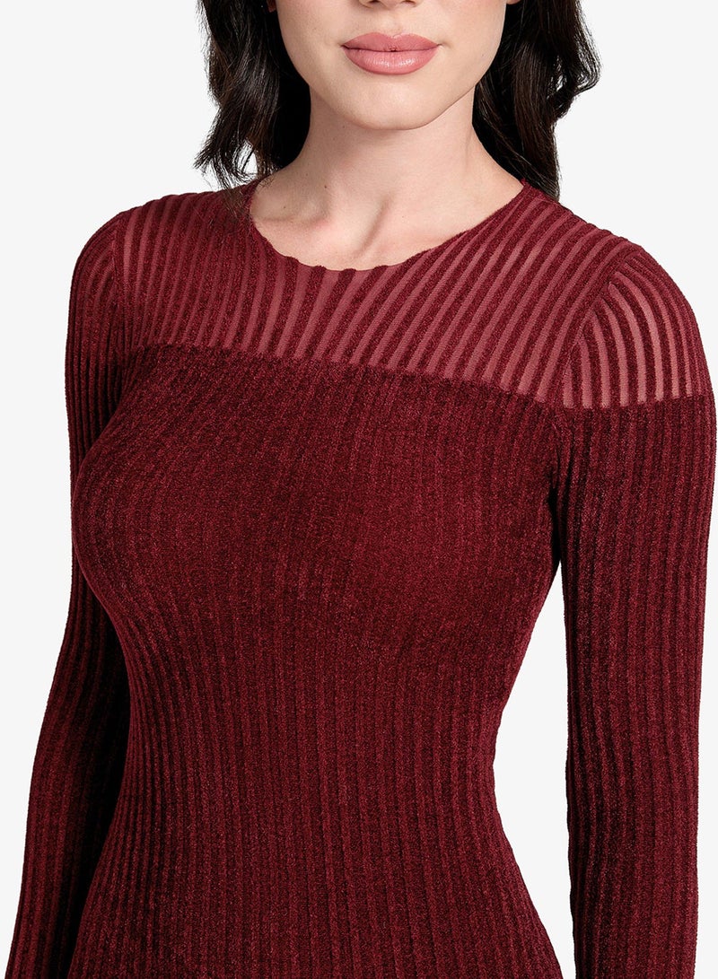 GUESS Long Sleeve Rowena Rib Chenille Mini Dress - Image 5