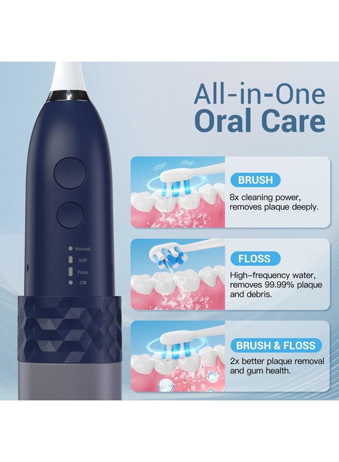 Marchpower Electric Toothbrush with Water Flosser 2.0, Gradient Blue，Portable - Image 2