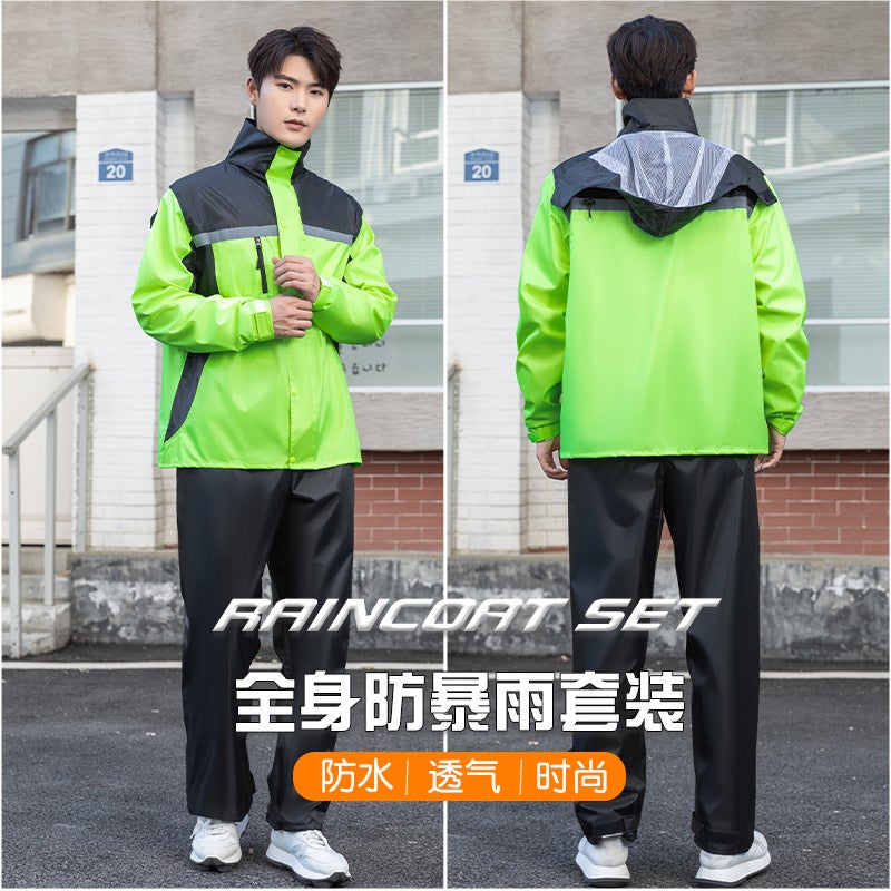 Outdoor Hiking Full-Body Anti-Rainstorm Split Raincoat Rain Pants Suit Men'S Electric Motorcycle Riding Thickened Raincoat Women'S - Image 2