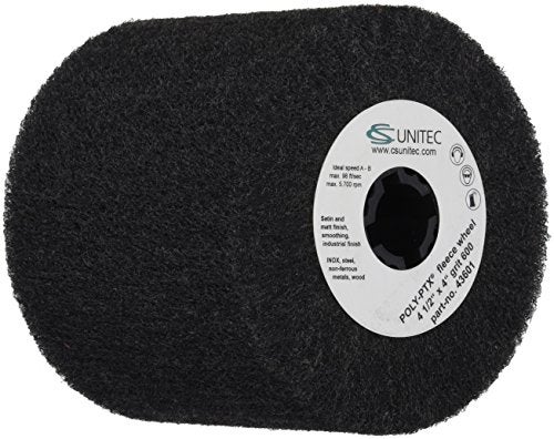 CS Unitec | PTX Fleece Nonwoven Wheel | 600 Grit Metal & Wood Grinder Polisher Tool Wheel Attachment | 4" Diameter x 4-1/8" Wide - Image 3