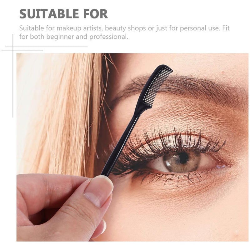 28pcs Mini Disposable Brow Comb Brush Set Black Eyebrow Grooming Tool for Makeup Precision and Lash Separation, Portable Cosmetic Eyelash Brush for Travel and Daily Use - Image 3