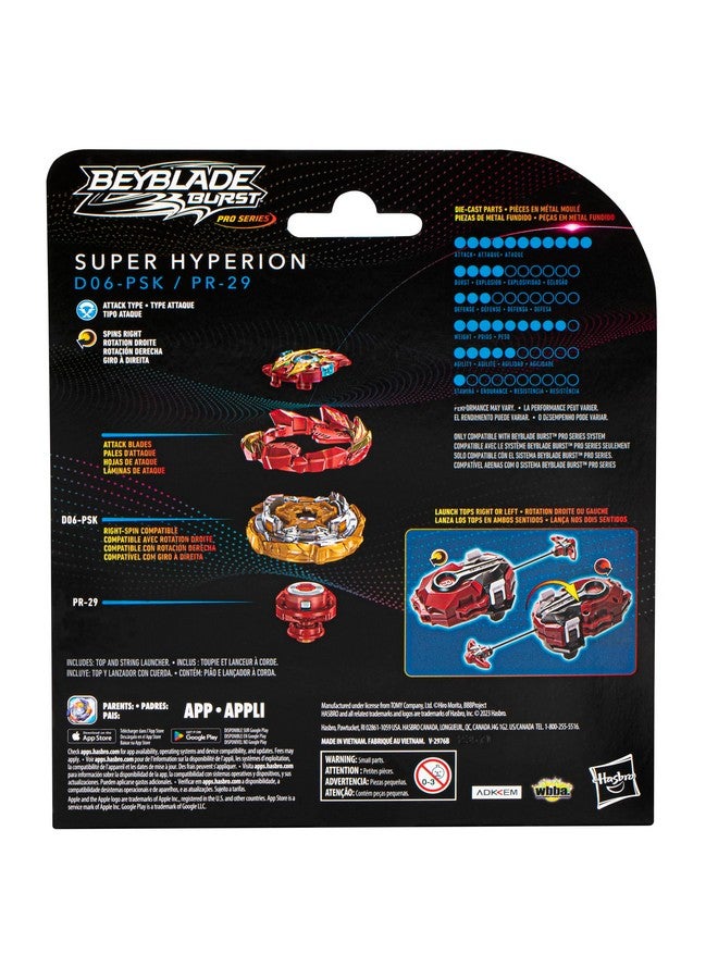 Beyblade Burst Pro Series Super Hyperion String Launcher Pack, Right/Left Spin Beyblade Launcher with Spinning Top, Kid Toys for 8 Year Old Boys & Girls - Image 4