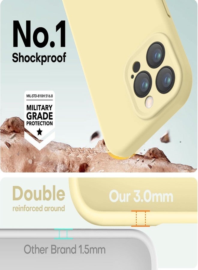 LOVE 3000 جراب LOVE 3000 مصمم خصيصًا لهاتف iPhone 16 Pro Max، مصنوع من السيليكون الفاخر مع بطانة ناعمة من الألياف الدقيقة المقاومة للخدش، جراب واقٍ مقاوم للصدمات مناسب للرجال والنساء والفتيات، مقاس 6.9 بوصة، لون أصفر كريمي - Image 4