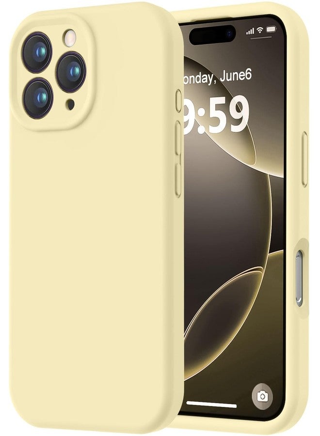 LOVE 3000 جراب LOVE 3000 مصمم خصيصًا لهاتف iPhone 16 Pro Max، مصنوع من السيليكون الفاخر مع بطانة ناعمة من الألياف الدقيقة المقاومة للخدش، جراب واقٍ مقاوم للصدمات مناسب للرجال والنساء والفتيات، مقاس 6.9 بوصة، لون أصفر كريمي - Image 1