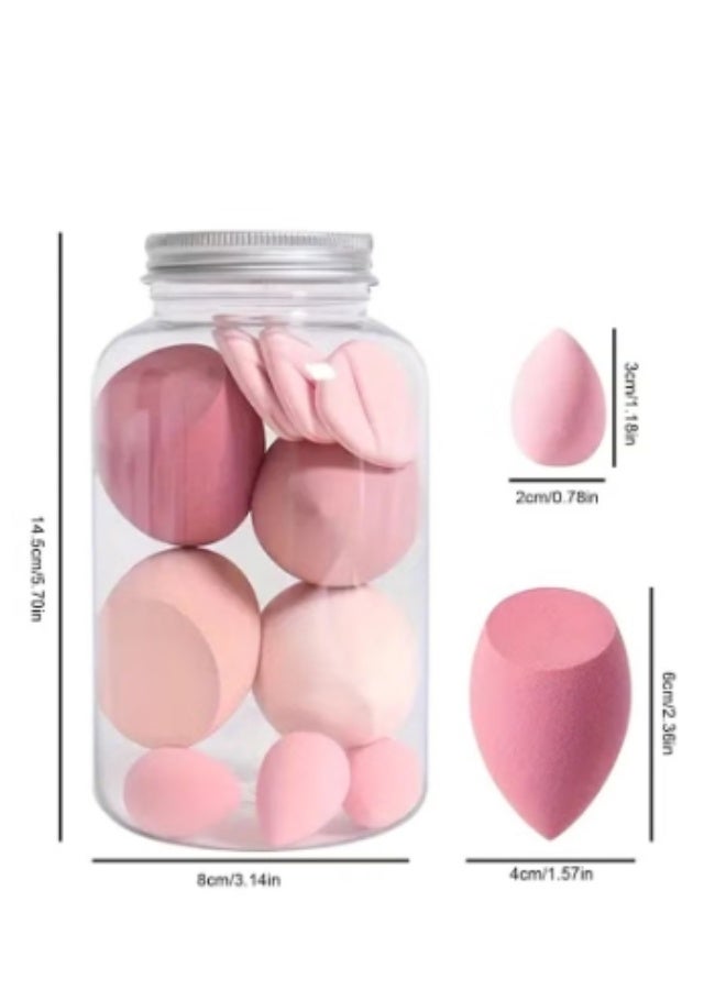 14-Piece Makeup Sponge Set- Multi soft color Mini Makeup Sponge, Powder Puff Long Lasting Beauty Sponge Wet & Dry Use for Women (Pink) - Image 2