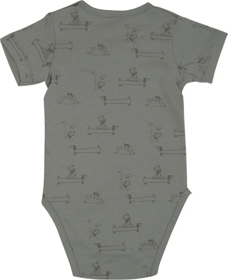 جرموري Mr.j & Ms.r Printed Short Sleeve Bodysuit with Shoulder Snaps