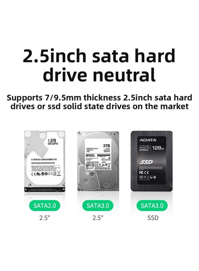 2.5 Inch Notebook Box Changed To Mobile External Box USB3.1 Mechanical Solid Ssd High-speed Universal-Capacity:Usb3.1 Gray Blue Model [6gbps High-speed Transmission + Usb Data Cable] - Image 3